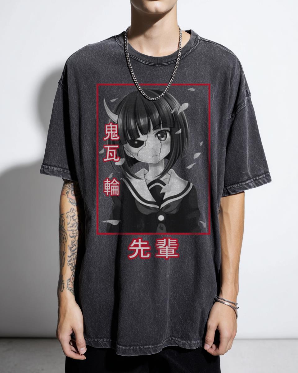 Rin Onigawara Anime Graphic T-Shirt - Armed Girls Machiavellism Waifu Fan Apparel Unisex