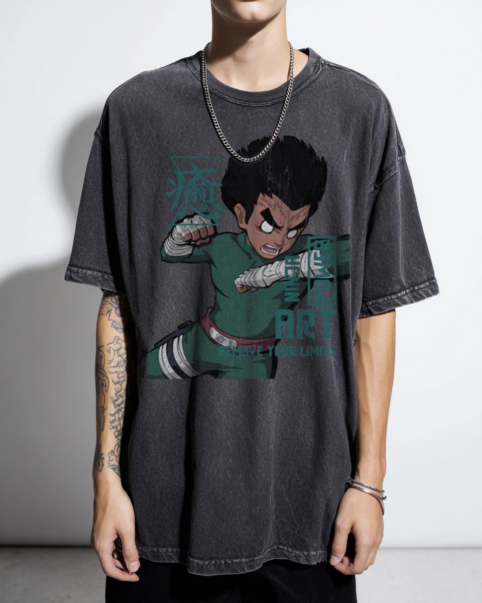 Rock Lee Drip Anime Fan Art T-Shirt - Cool Naruto Character Style Unisex