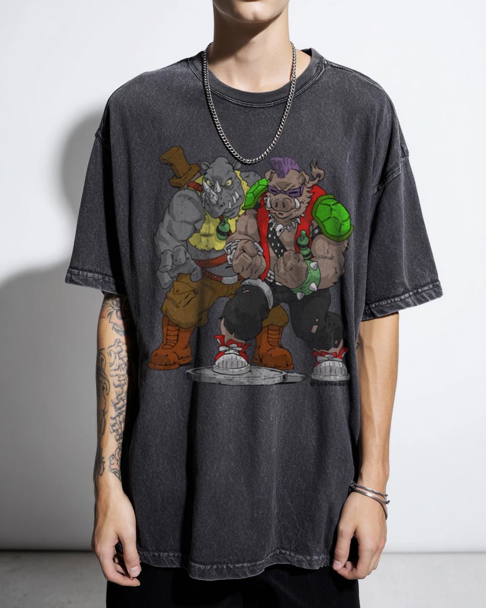 Rocksteady and Bebop TMNT T-Shirt | 90s Cartoon Villains Tee