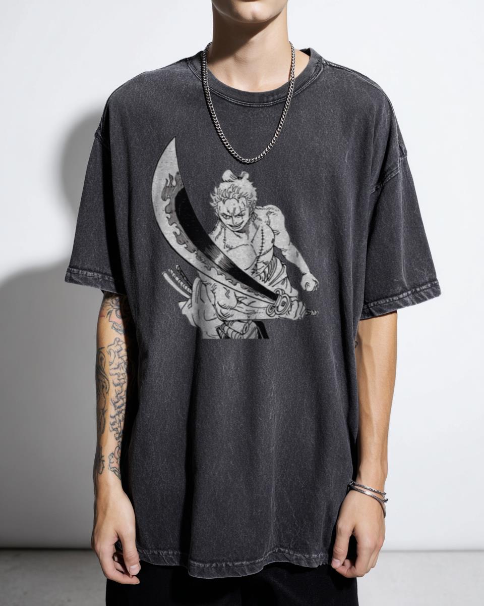 Roronoa Zoro One Piece Anime Swordsman T-Shirt - Manga Pirate Hunter Unisex
