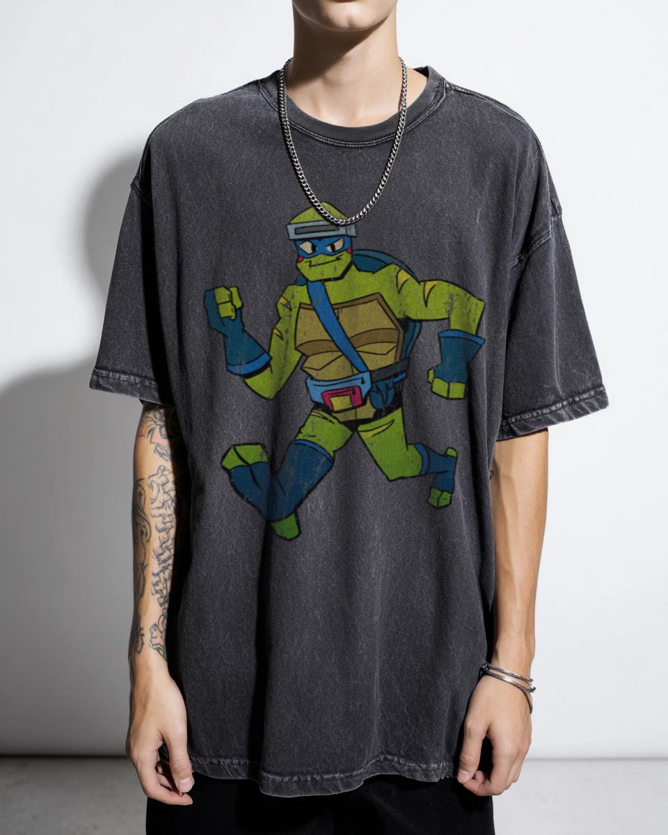 Rottmnt Leo Spaceman Outfit Black Acidwash Tee