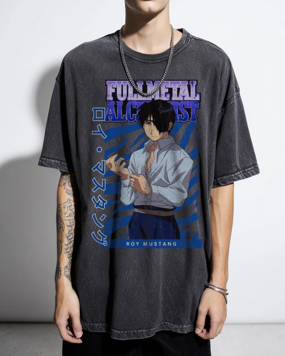 Roy Mustang 'Look at Hand' Anime Graphic T-Shirt - Fullmetal Alchemist FMA Fan Unisex