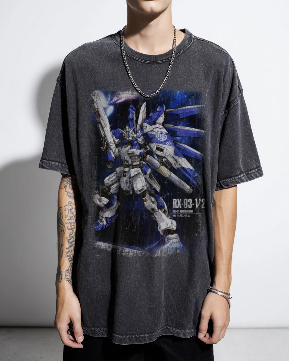 RX 93 Hi Nu Gundam T-Shirt | Amuro Retro Mecha Fan Art