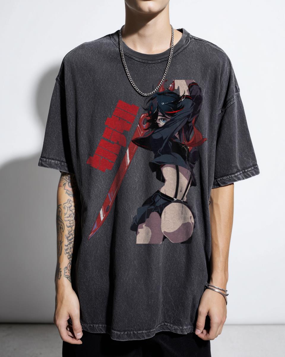 Ryuko Matoi Kill La Kill Anime T-Shirt - Senketsu Scissor Blade Fan