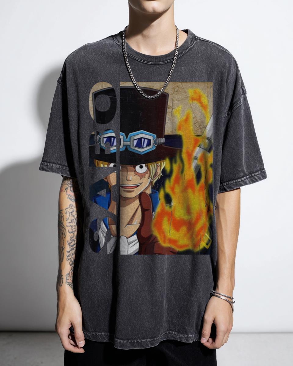 Sabo One Piece Anime Fan Art T-Shirt - Revolutionary Army Pirate King Unisex