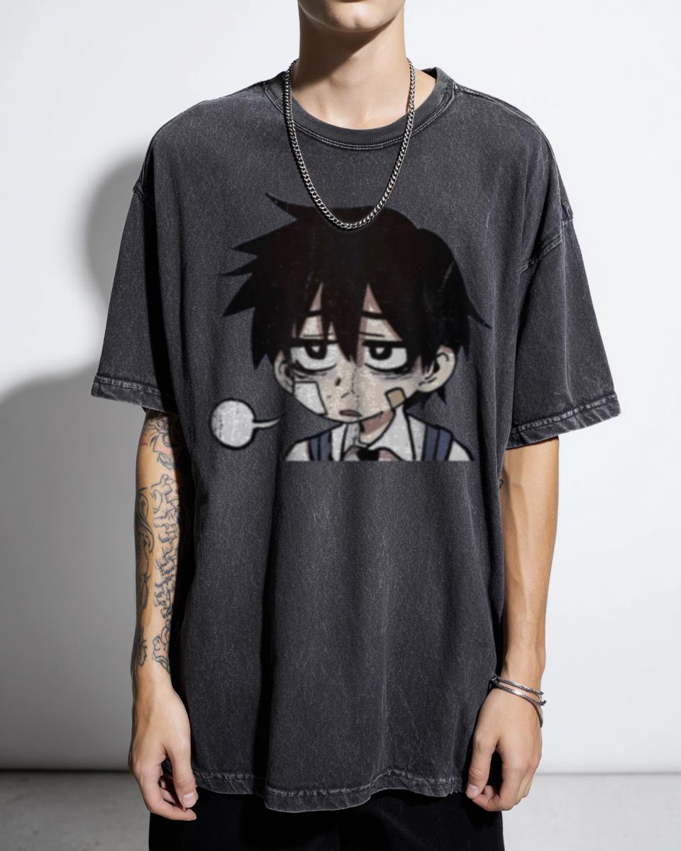 Sad Anime Boy Aesthetic Graphic T-Shirt - Emotional Manga Art Teen Unisex
