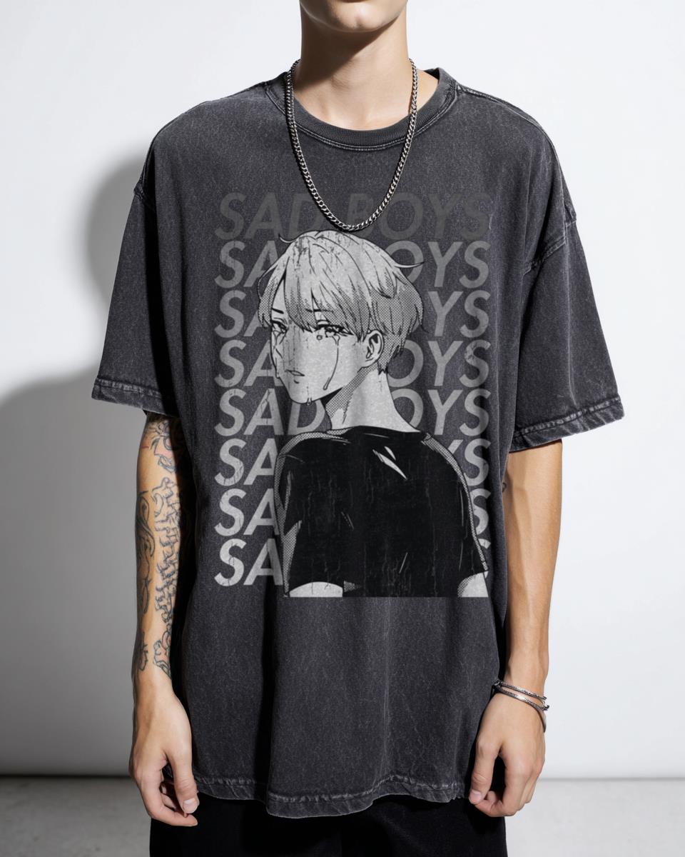 "Sad Boys Anime" Kawaii Otaku Manga T-Shirt - Anime Lover Unisex