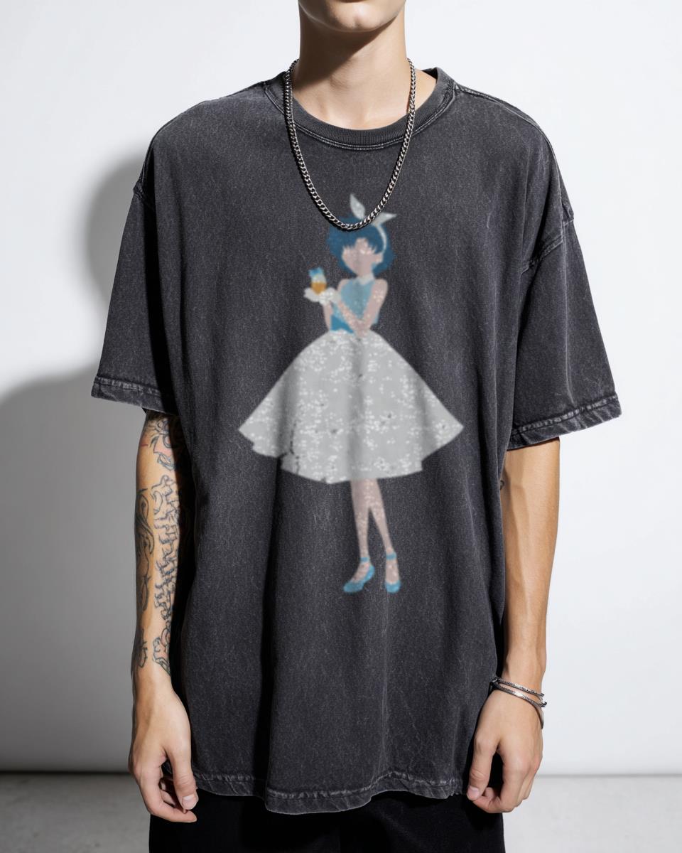 Sailor Mercury Ami Mizuno Minimalist Magical Girl Anime T-Shirt - Lunar Guardian Princess Fan Unisex