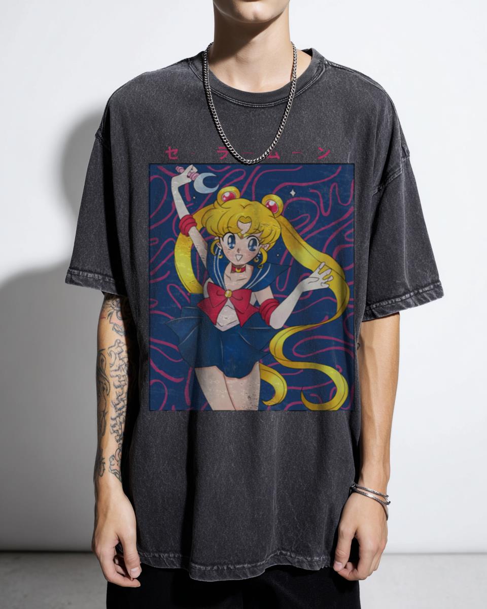 Sailor Moon 'Little Magic Girl' Anime T-Shirt | 90s Manga Fan Art