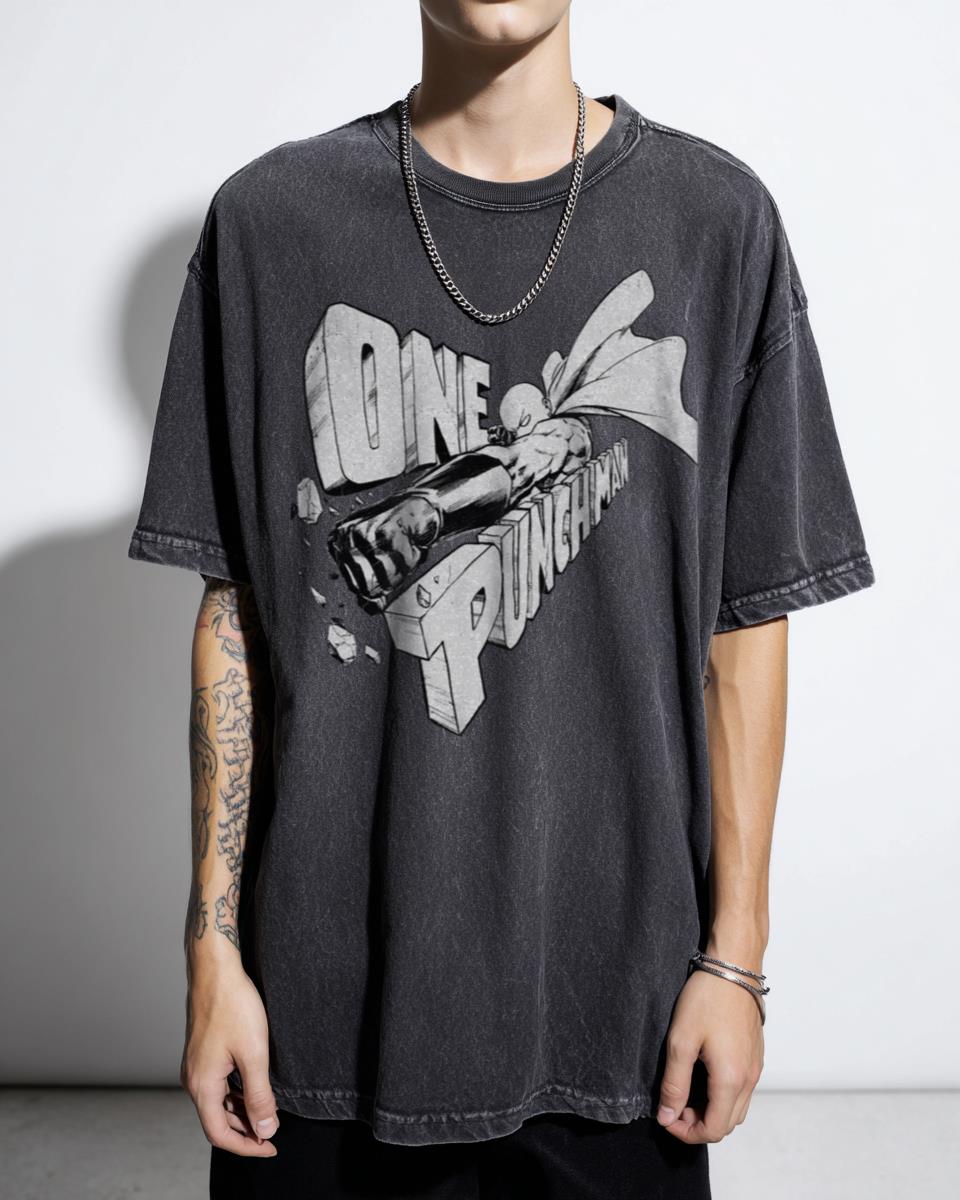 Saitama One Punch Man Most Powerful Man T-Shirt - OPM Hero Manga Art