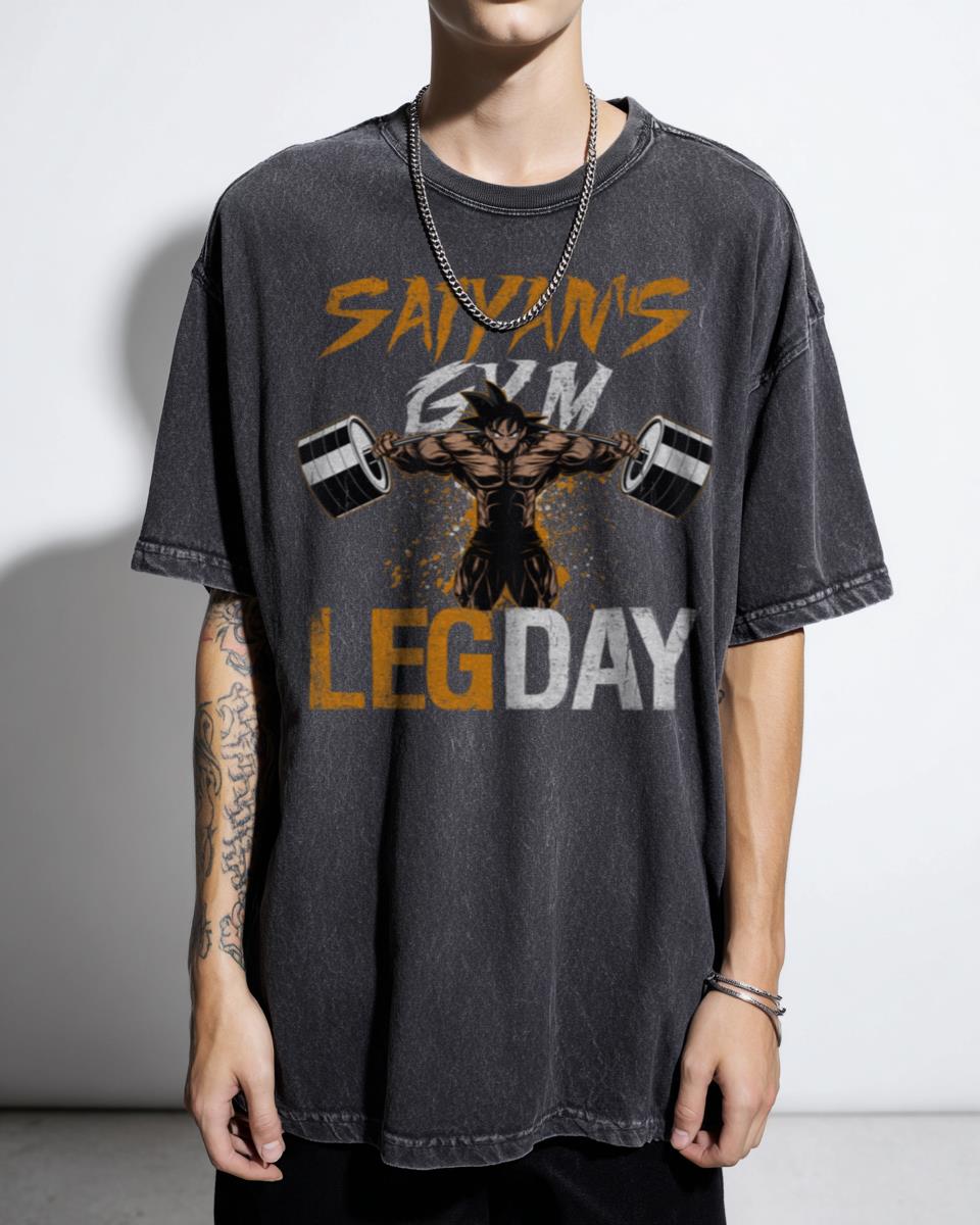Saiyans Gym Leg Day Dragon Ball Z T-Shirt - Funny Goku Pun Humour Gift