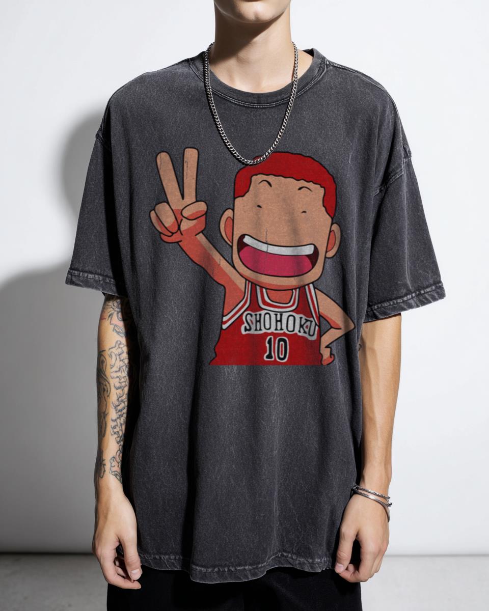 Sakuragi Hanamichi Chibi Peeker Slam Dunk Funny T-Shirt