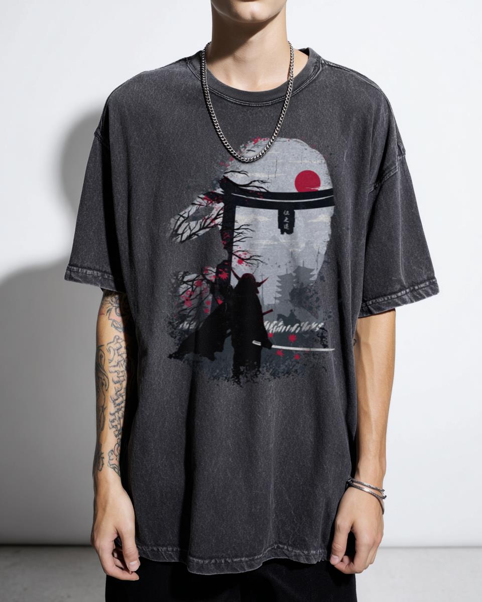 Samurai Flow Minimalist Gaming T-Shirt - Ghost of Tsushima Japanese Gamer Unisex