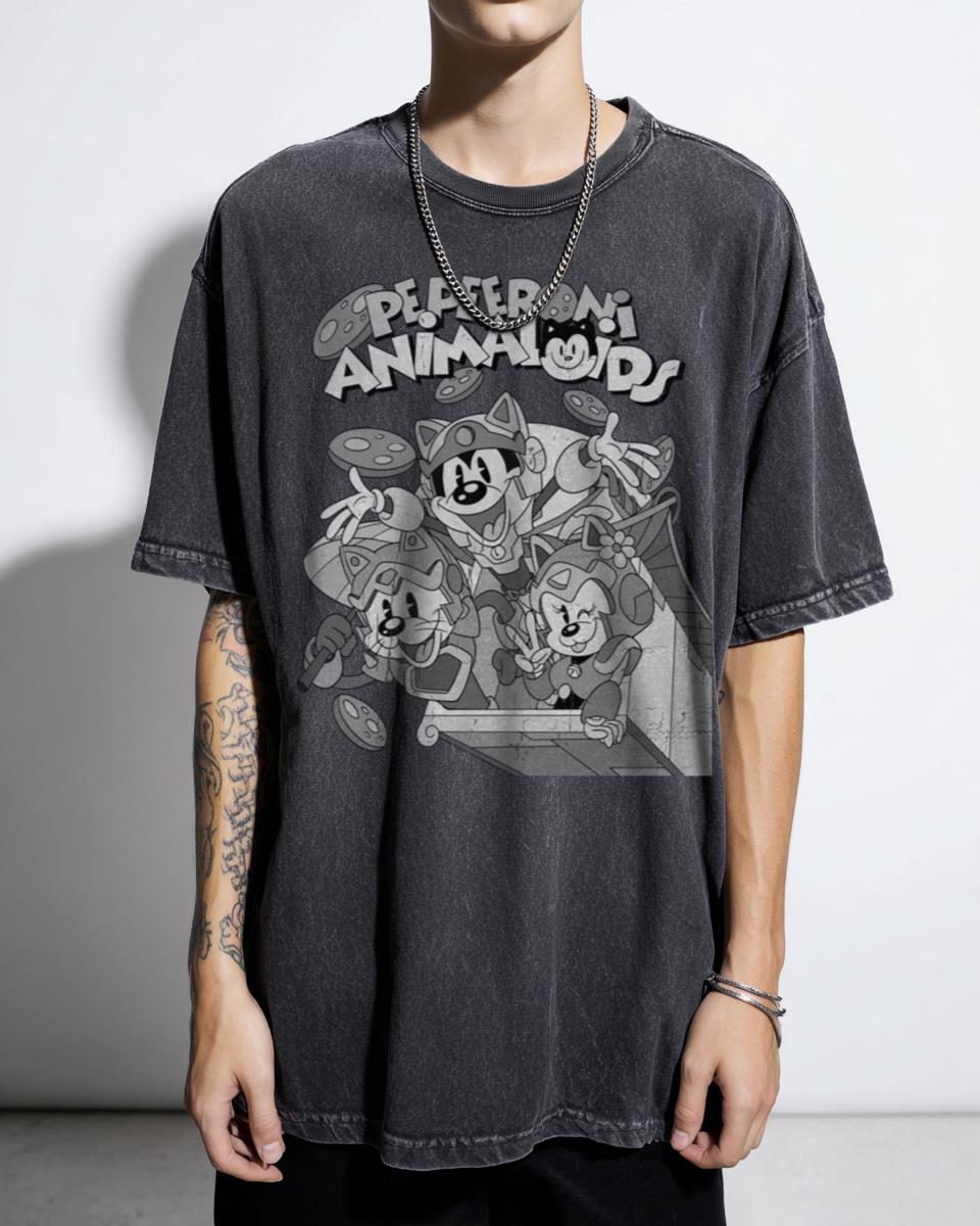 Samurai Pepeeroni Animaloids Retro Anime T-Shirt - Vintage 30s Cartoon Style