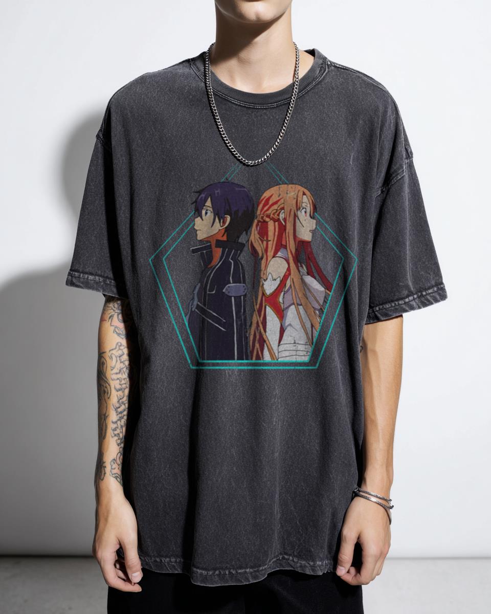 SAO Kirito Asuna Anime T-Shirt | Sword Art Online Fan Tee