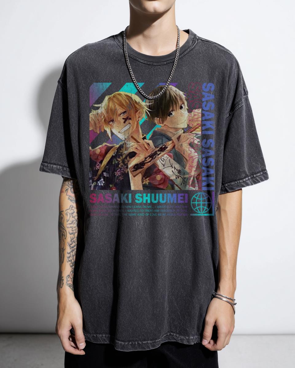 Sasaki Shuumei Sasaki to Miyano Anime T-Shirt - BL Romance Manga Art