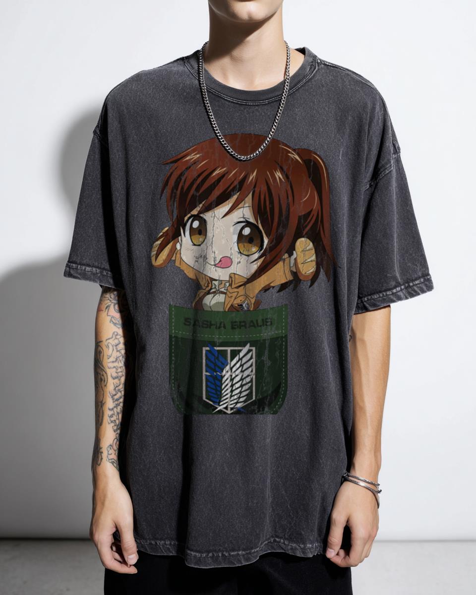 Sasha Cute Anime Manga Character T-Shirt - Sweet Pocket Design Unisex