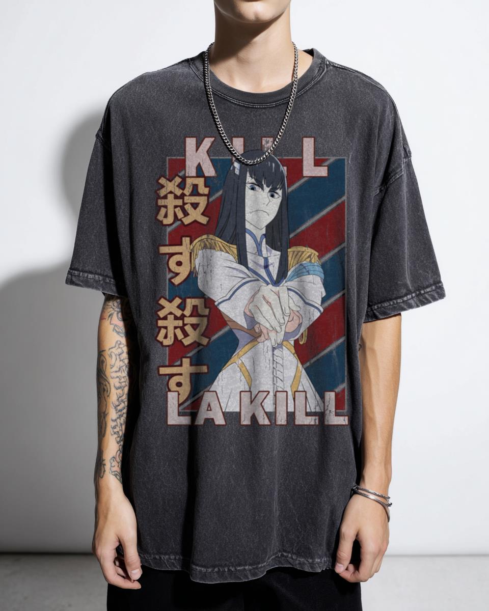 Satsuki Kiryuin Kill la Kill Vintage Stripe T-Shirt - Anime Fan Art Unisex