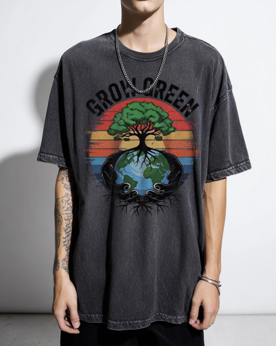 Save the Planet Tree in Hands Eco T-Shirt - Earth Day Nature Preservation Symbol
