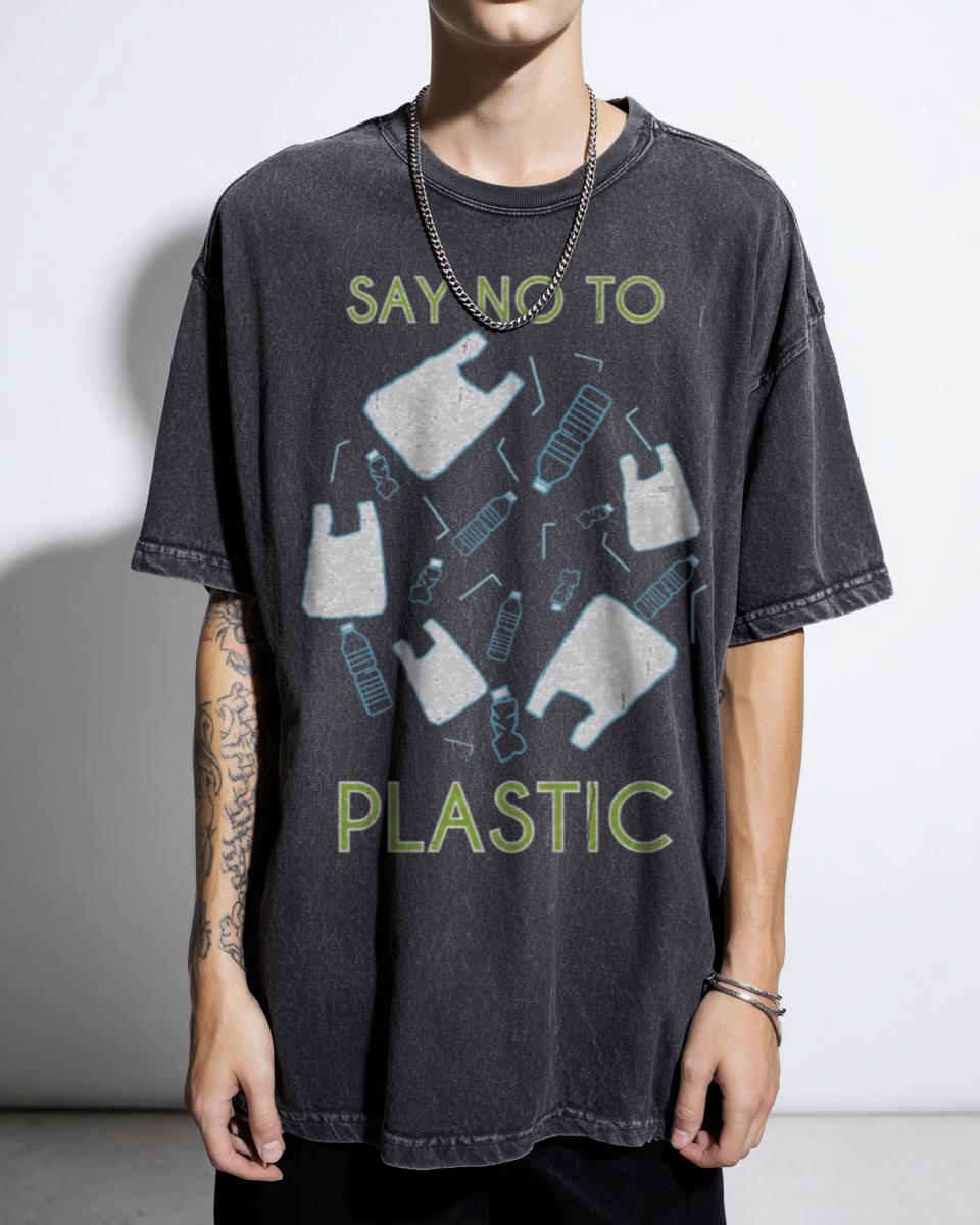 Say No To Plastic Eco-Friendly T-Shirt - Sustainable Earth Environment Awareness Tee