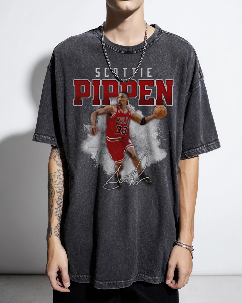 Scottie Pippen Chicago Basketball Legend T-Shirt - Vintage 80s 90s Bootleg Rap Style