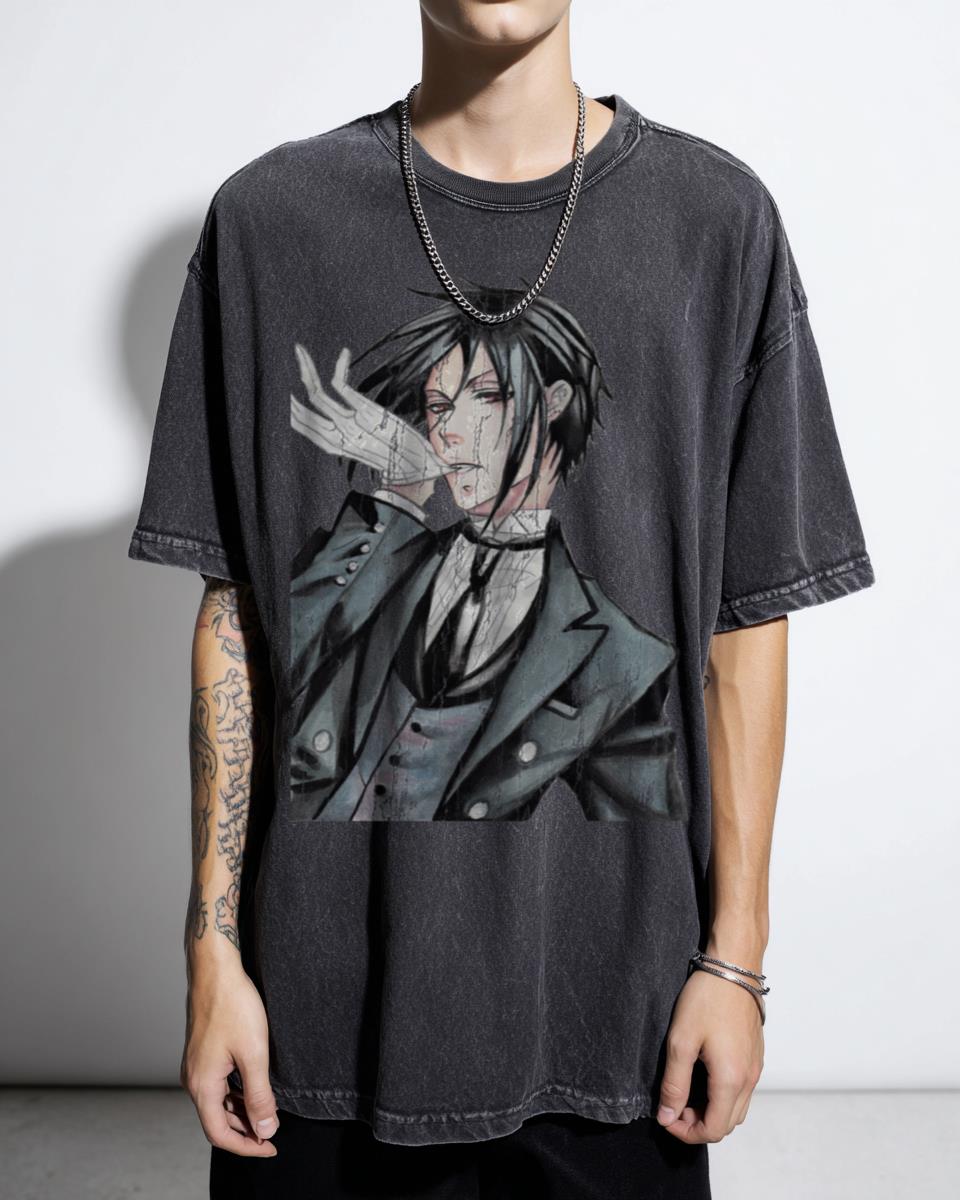 Sebastian Michaelis Black Butler Anime T-Shirt - Demonic Butler Goth Manga Fan Art Unisex