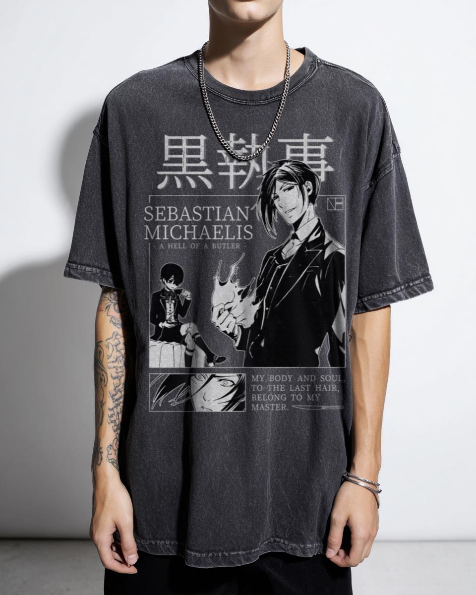 Sebastian Michaelis Emo Anime Black Butler T-Shirt - Japanese Gothic Manga