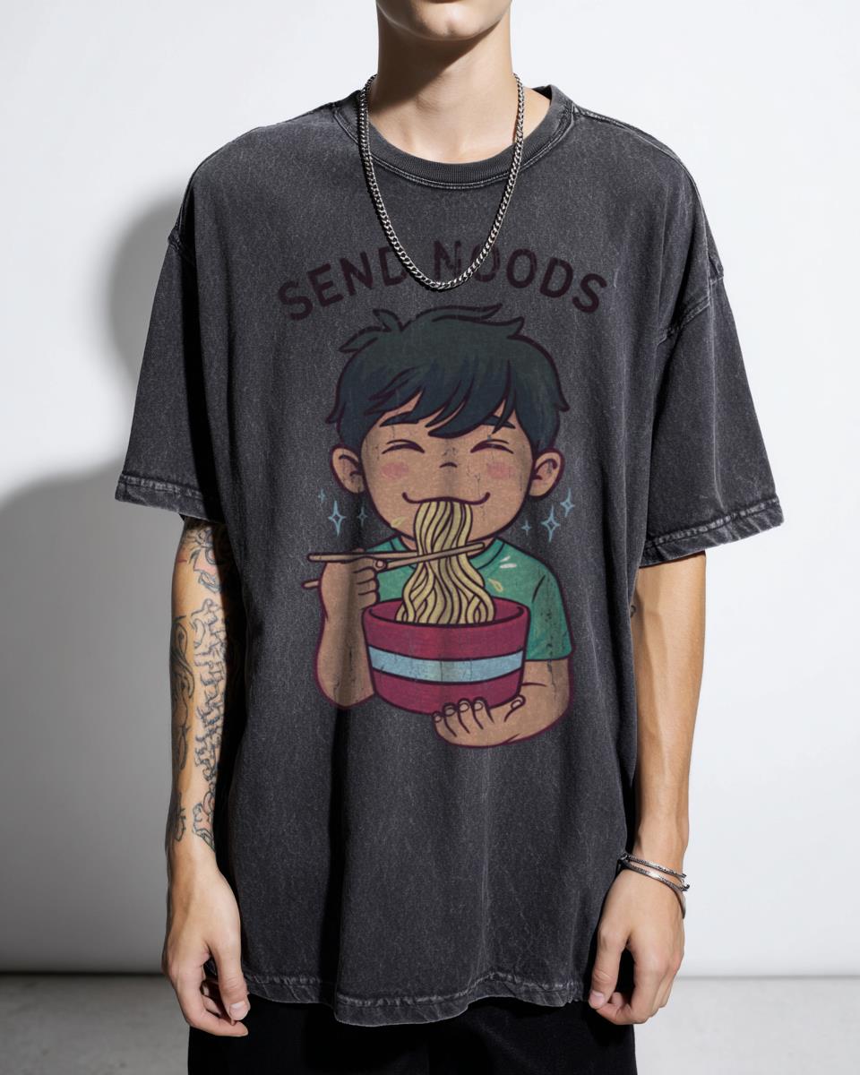 Send Noods Funny Kawaii Ramen T-Shirt - Japanese Food Meme Anime Gift