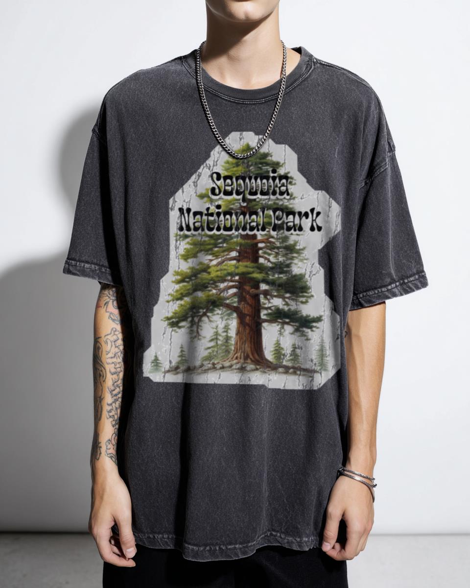 Sequoia Forest 'Majestic Trees' Nature Graphic T-Shirt - National Park Hiking Fan Unisex