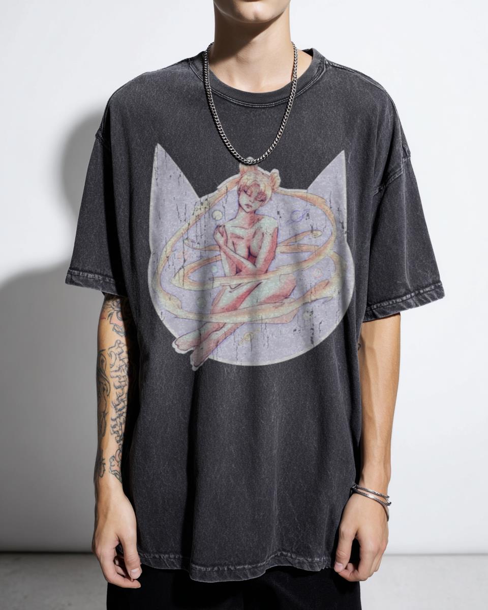 Serena Sailor Moon Anime Cat T-Shirt - Magical Girl Manga Fan Apparel