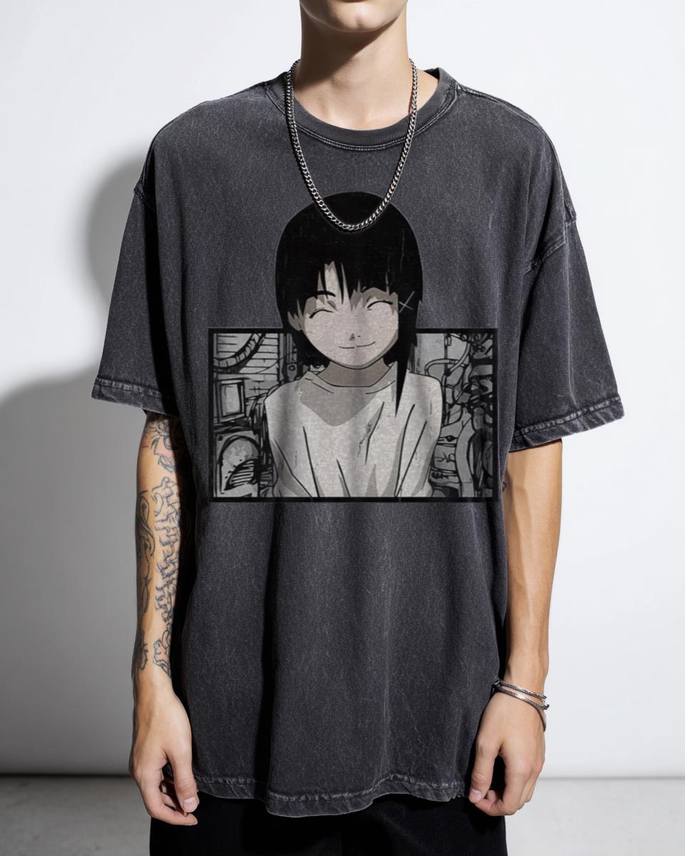 Serial Experiments Lain 90s Cyberpunk Anime T-Shirt - Aesthetic Grunge Vaporwave Fan Gift