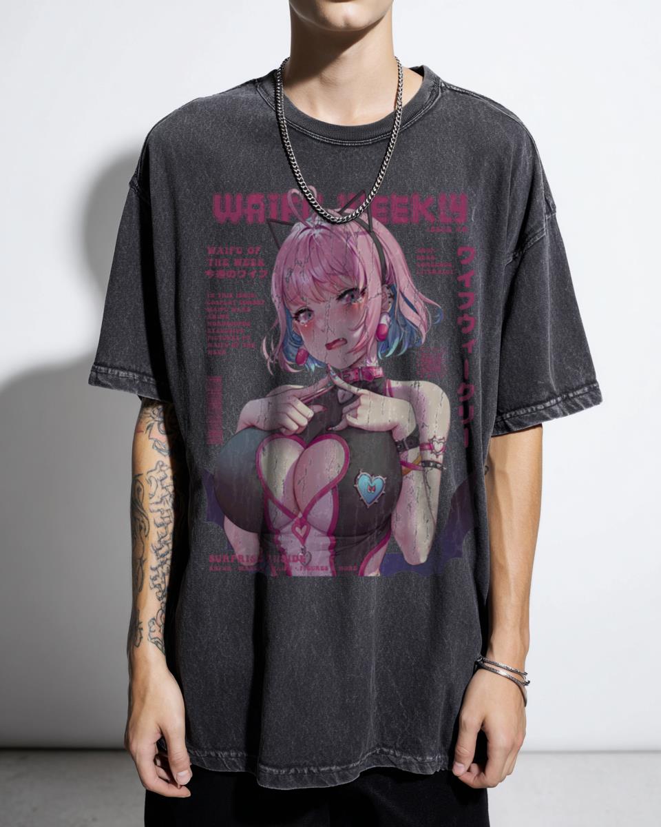 Sexy Kawaii Anime Cat Girl Waifu T-Shirt - Waifu Weekly Otaku Design