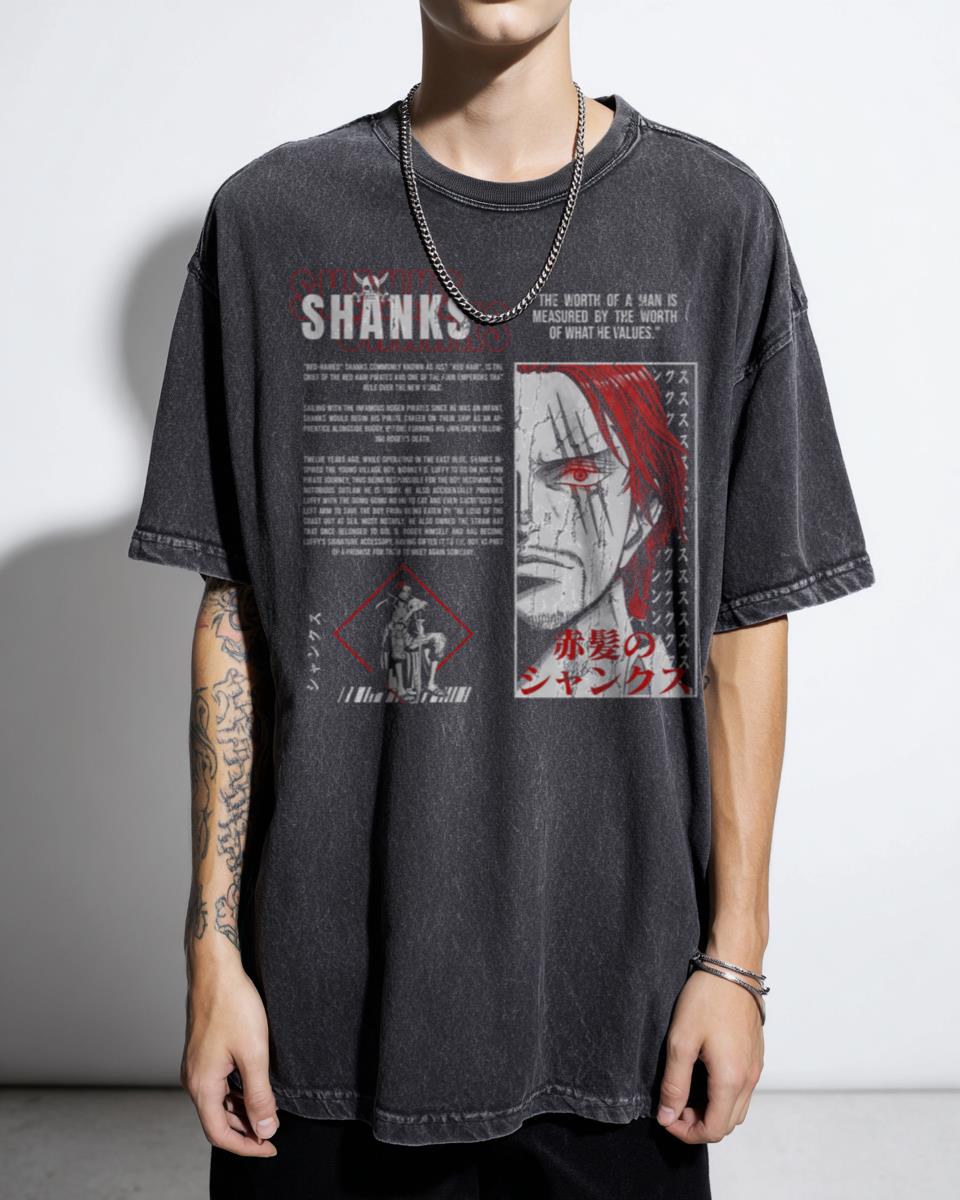 Shanks One Piece Anime T-Shirt - Red-Haired Pirate Fan Unisex