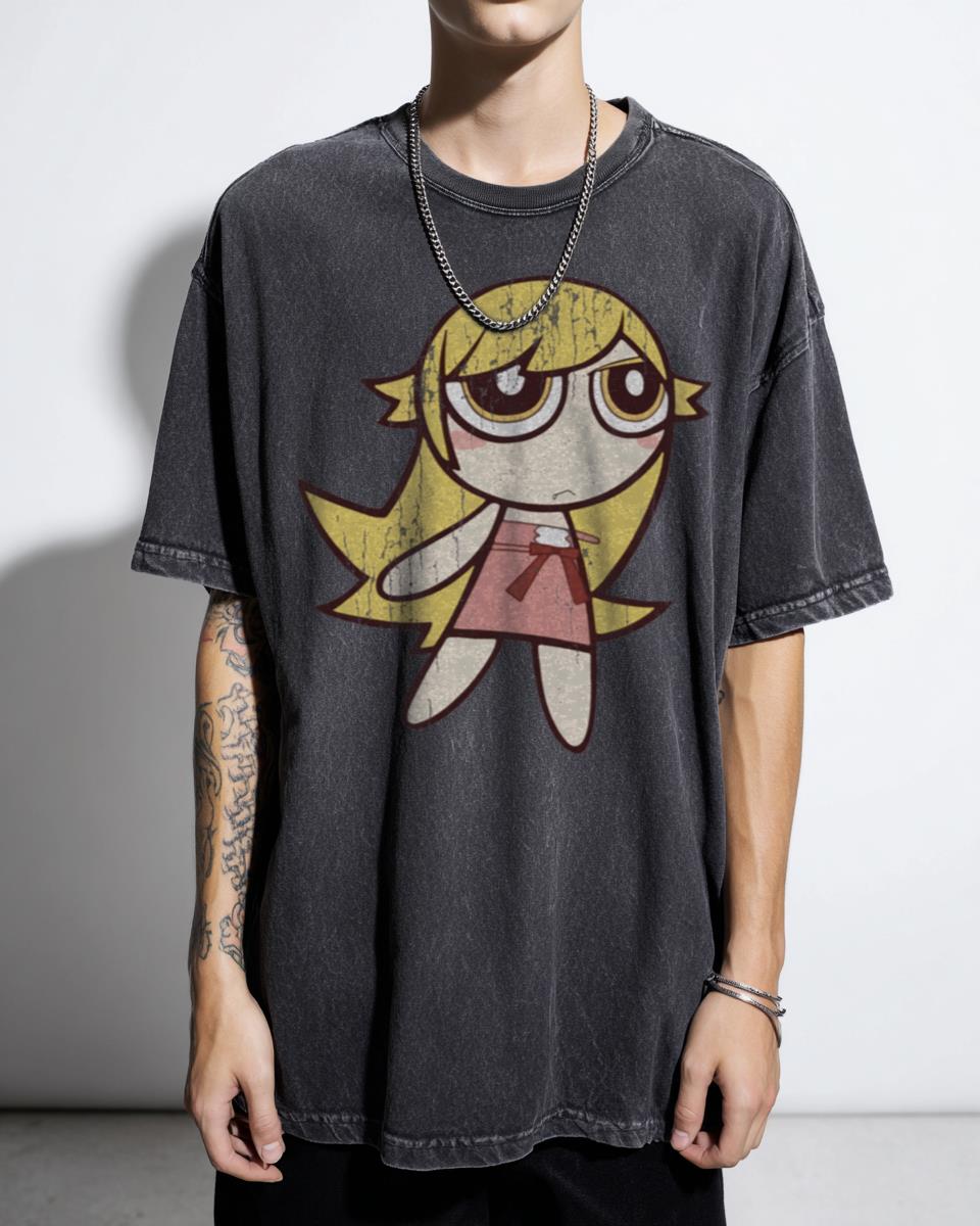 Shinobu Oshino Monogatari Chibi Puff T-Shirt - Bakemonogatari Anime Fan Art Tee