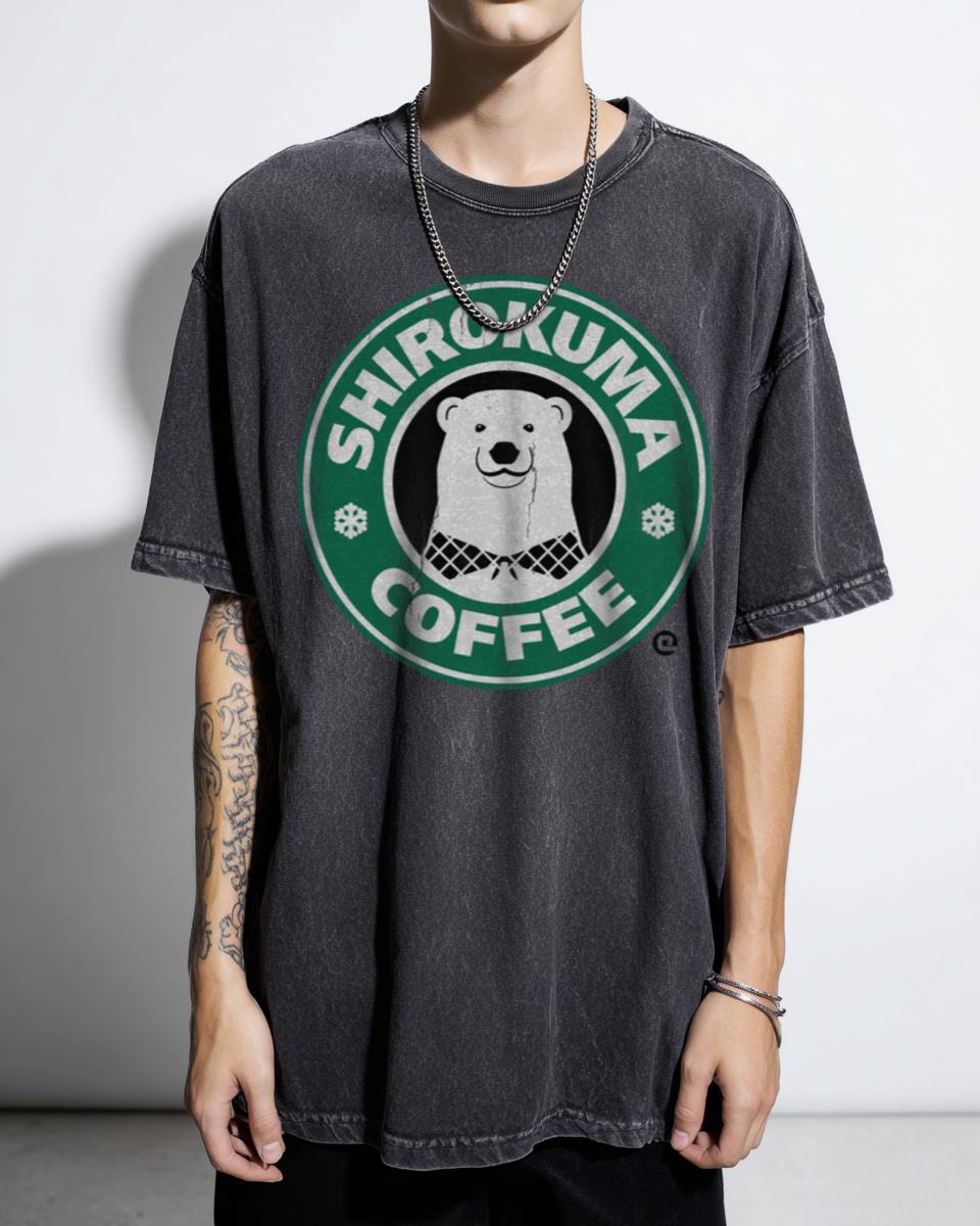 Shirokuma Coffee Polar Bear Logo T-Shirt - Cute Japanese Anime Nerd Gift