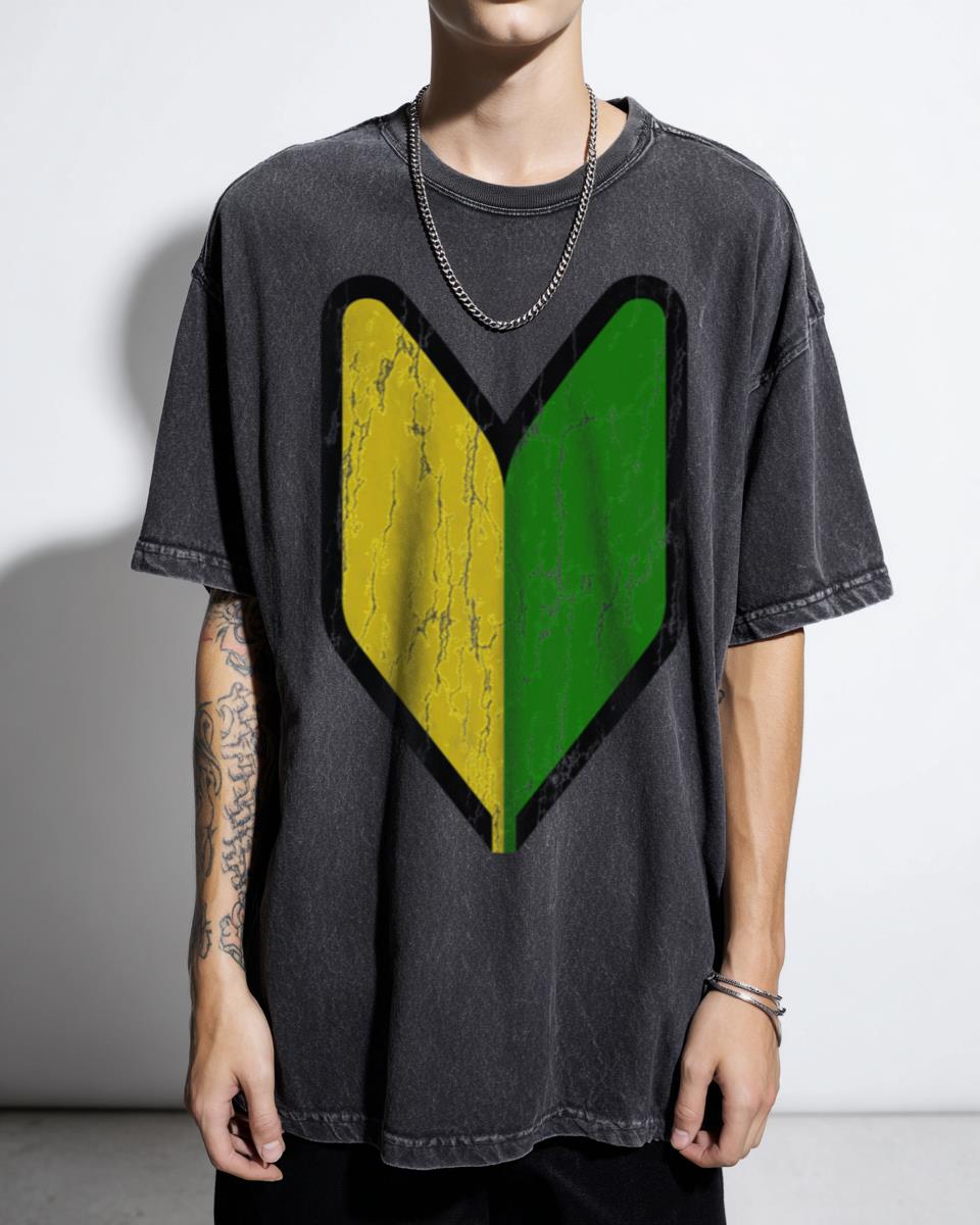 Shoshinsha Mark Japanese Learner Driver T-Shirt - Wakaba Beginner Symbol