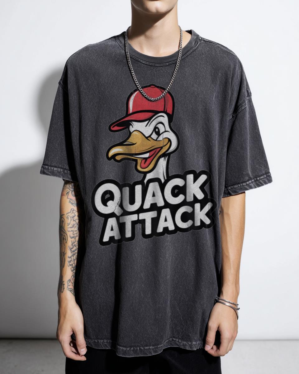 Silly Goose "Quack Attack" Cute Duck T-Shirt - Funny Animal Lover Gift Unisex