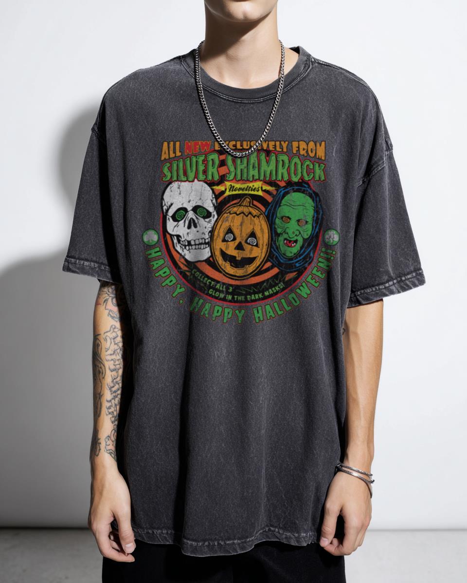 Silver Shamrock Halloween Horror Movie Ad T-Shirt