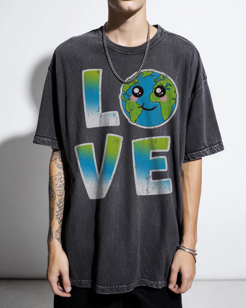 Smiling Planet Earth Day Eco T-Shirt - Love Earth Environmentalist Gift Unisex