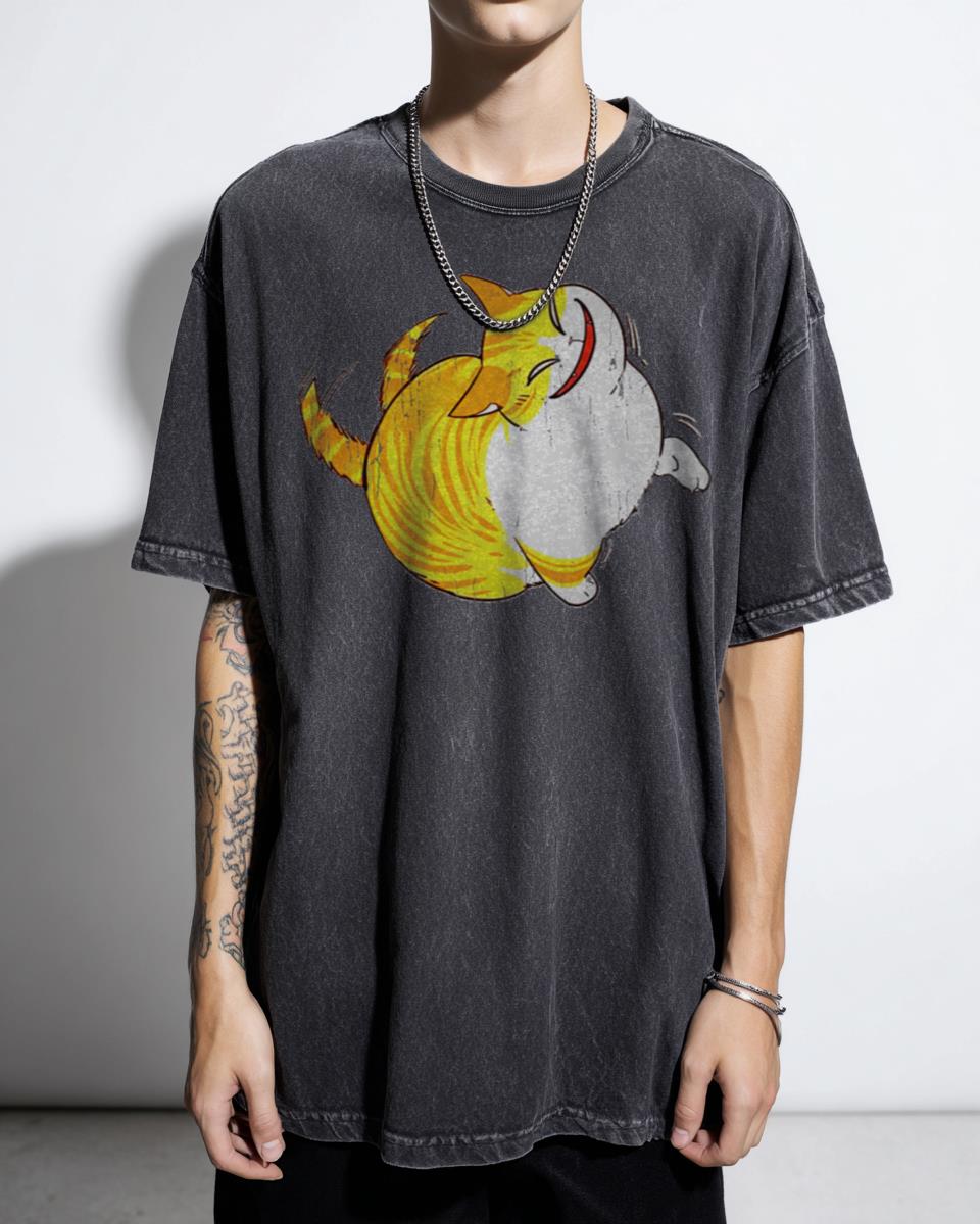 Smirking Cat Meme Anime T-Shirt - Funny Cartoon Chibi Feline