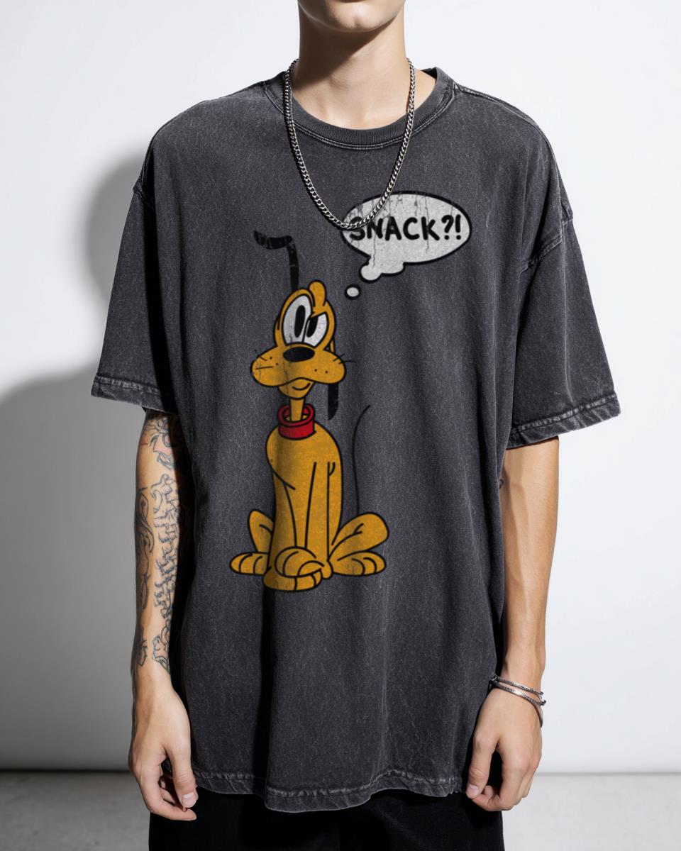 Snacks Time Pluto Disney Cartoon T-Shirt - Funny Dog Pet Lover Gift