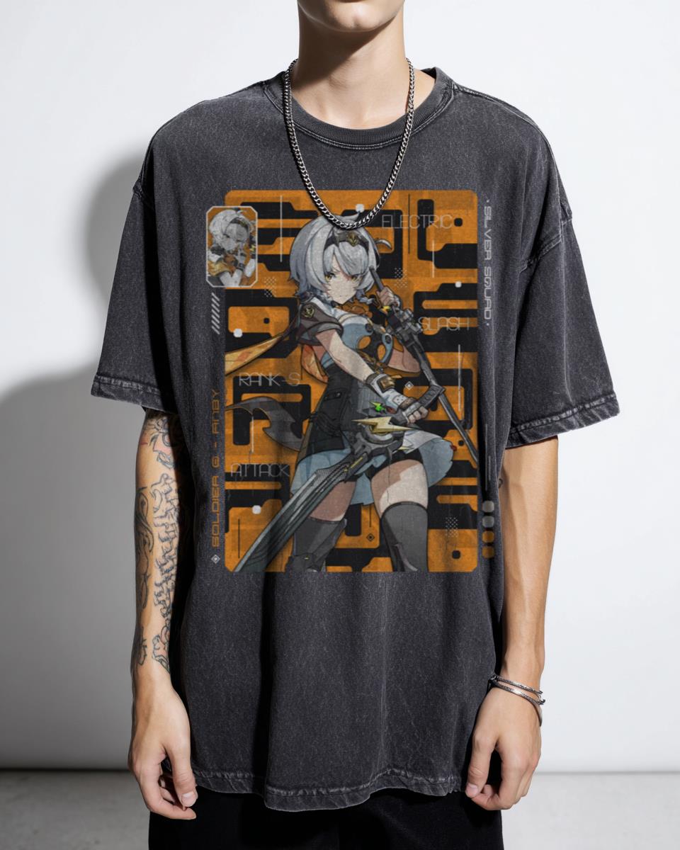 Soldier 0 Anby Zenless Zone Zero Anime T-Shirt - Hoyoverse Action RPG Streetwear