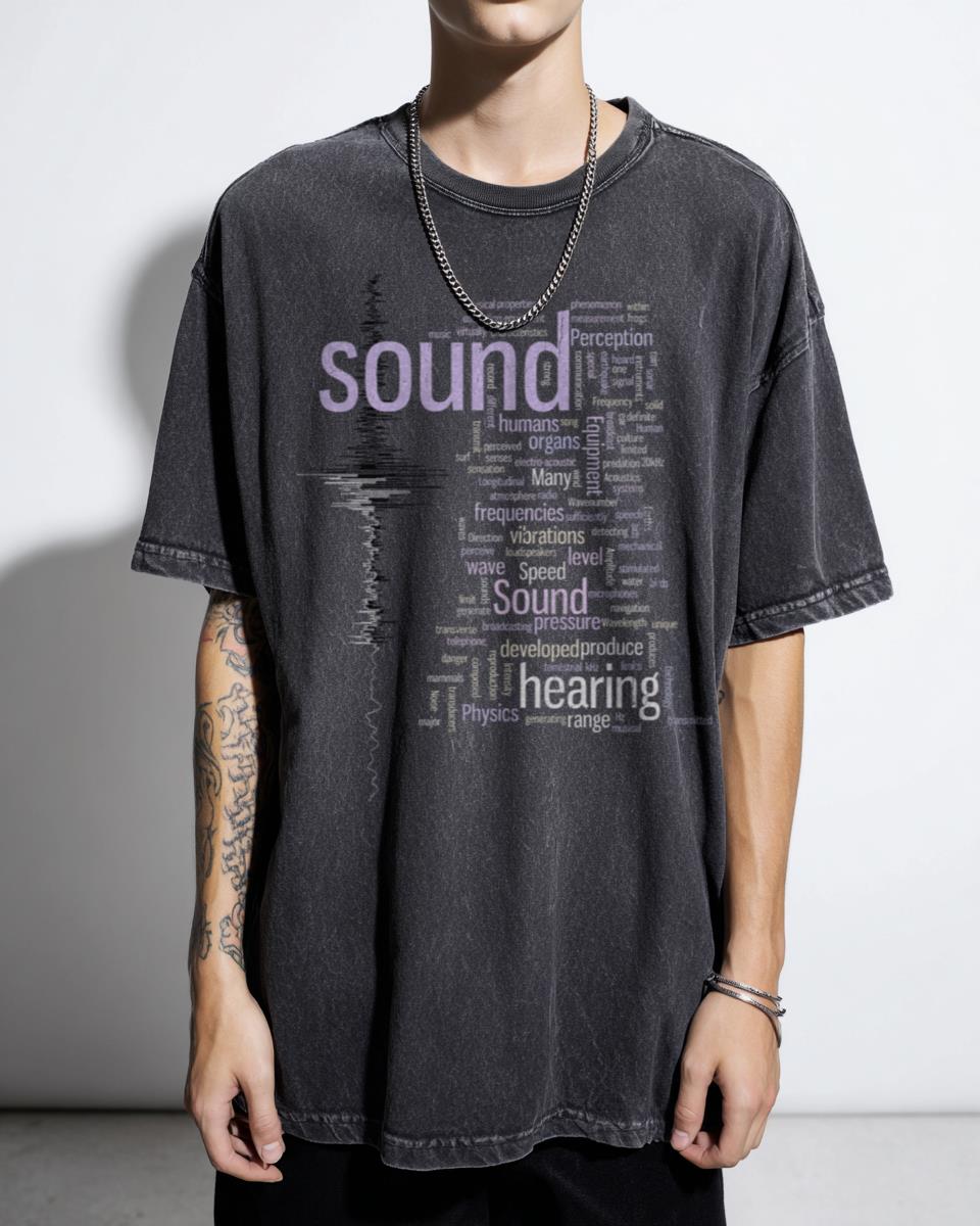 SOUND Typography Soundwave Graphic T-Shirt - Music Lover Unisex