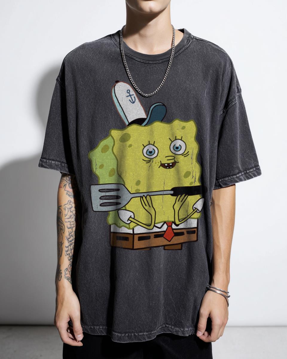 Spongebob 10,000 Patties Funny Meme T-Shirt - Nickelodeon Cartoon Fan Tee