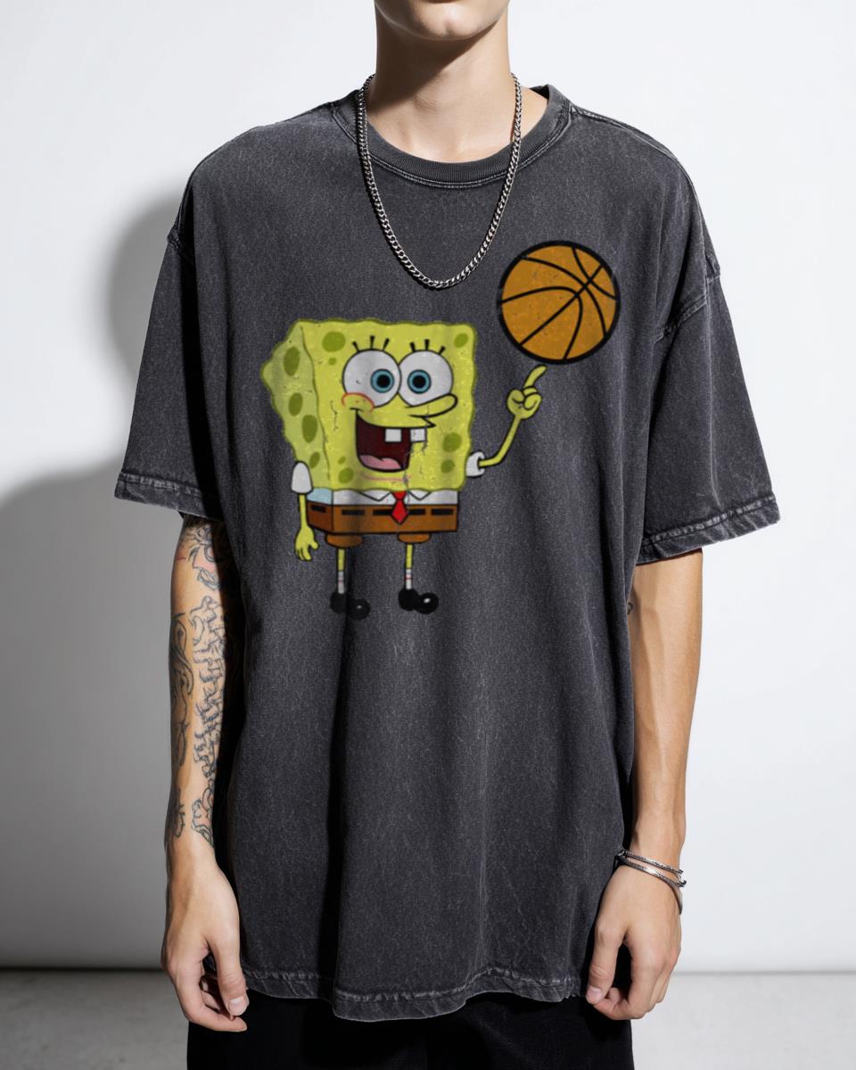 Spongebob Basketball Cartoon T-Shirt - Nick Sports Fan Tee