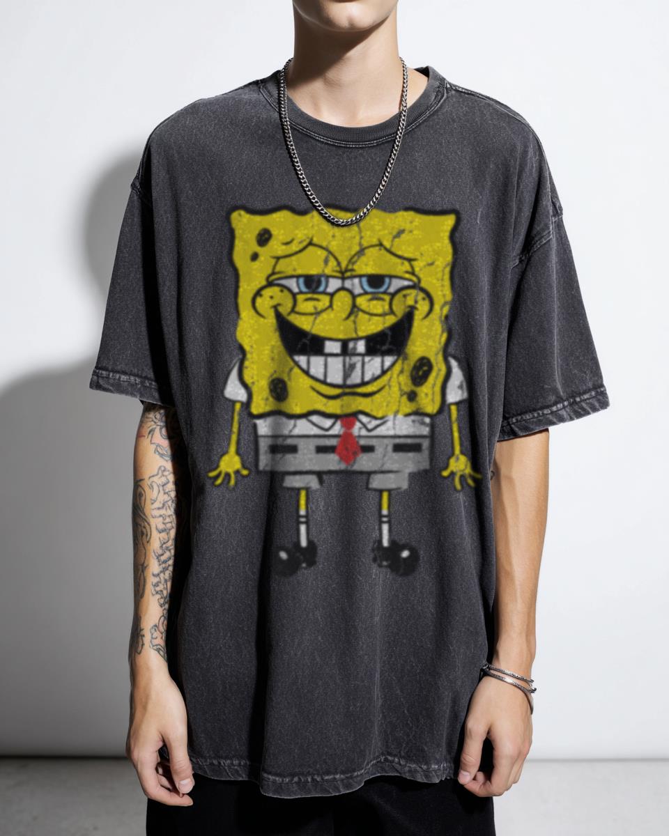 Spongebob SquarePants Cheesy Smile Happy Cartoon T-Shirt