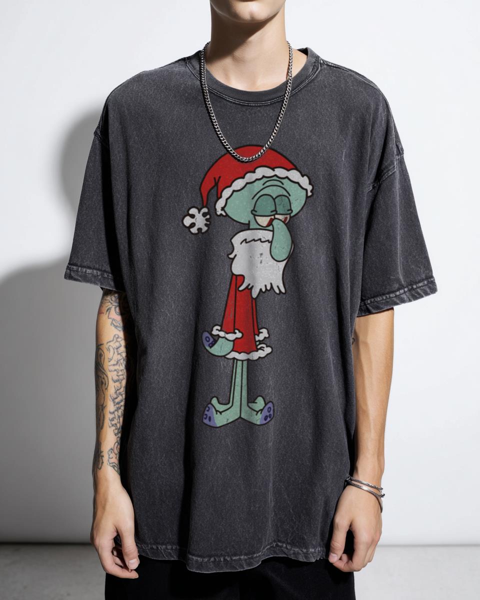 Squidward Santa Christmas T-Shirt | Spongebob Holiday Tee