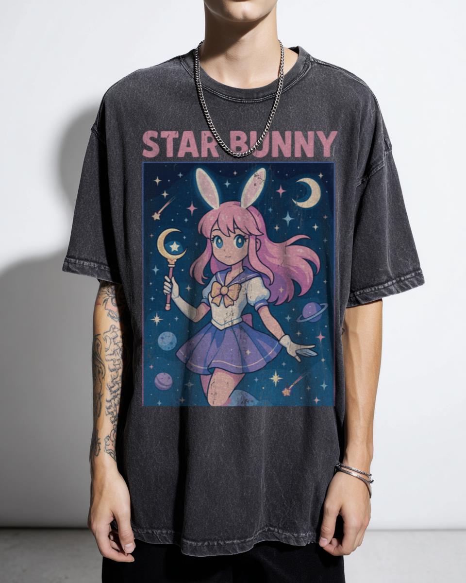 Star Bunny Kawaii Magical Girl T-Shirt - Galaxy Moon Sailor Outfit Anime