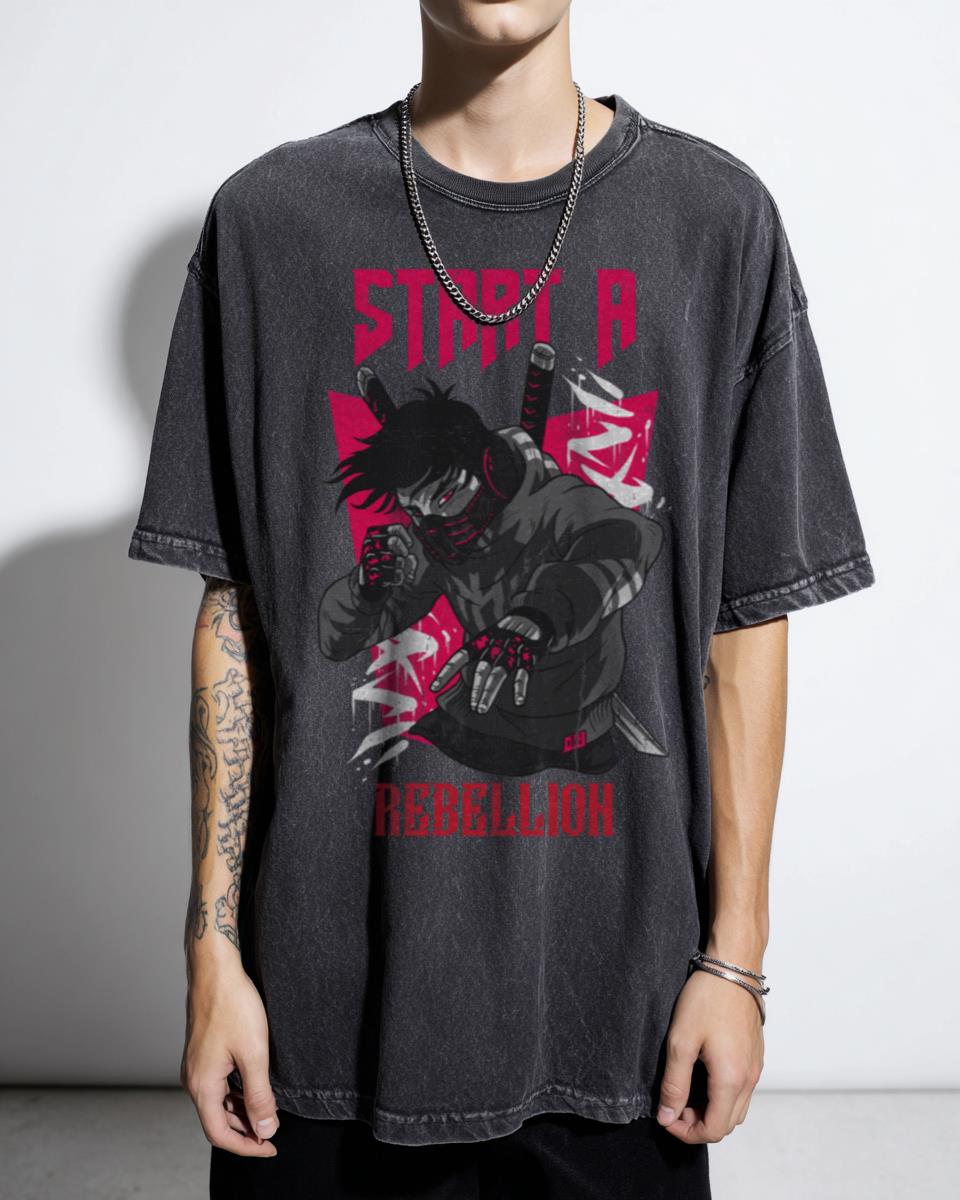 Start a Rebellion Punk Gamer T-Shirt - Freedom Revolution Novelty Apparel