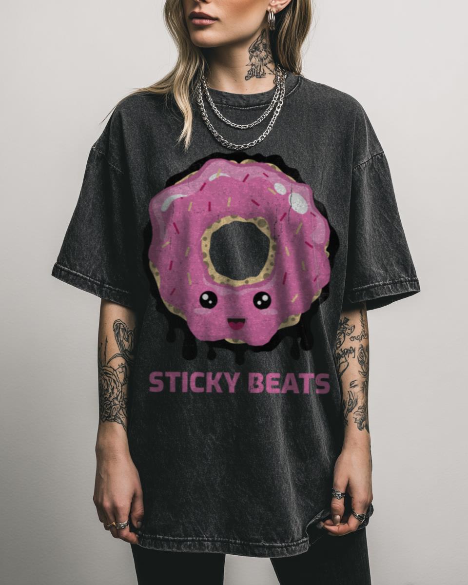 Sticky Beats Dance Donut EDM Rave Graphic T-Shirt – Electronic Music DJ Apparel Unisex